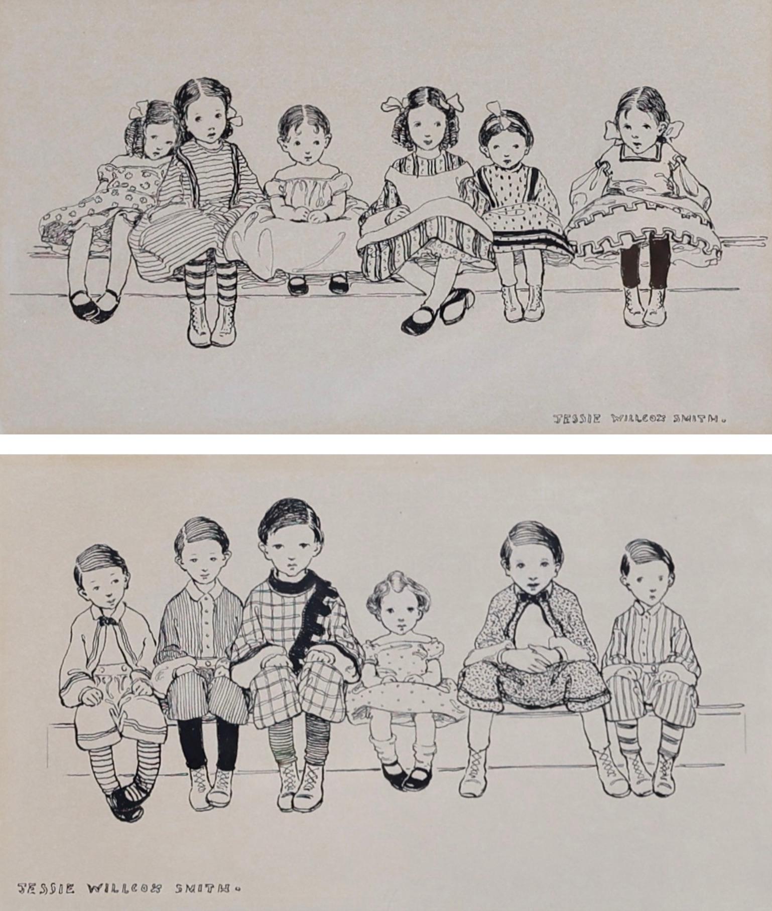 Pair of Illustrations from Robert Louis Stevenson's A Child's Garden of Verses
