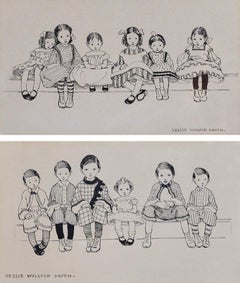 Pair of Illustrations from Robert Louis Stevenson's A Child's Garden of Verses