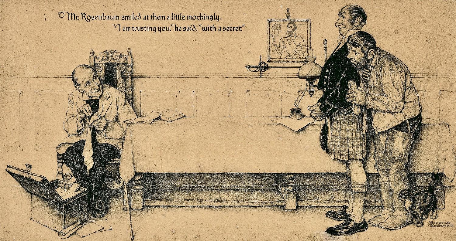 Norman Rockwell Figurative Art – A Crock of Gold, Illustration für Woman's Home Companion