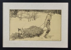 "Robar un viaje colgándose de las ramas" Ilustración de Cuento de Navidad