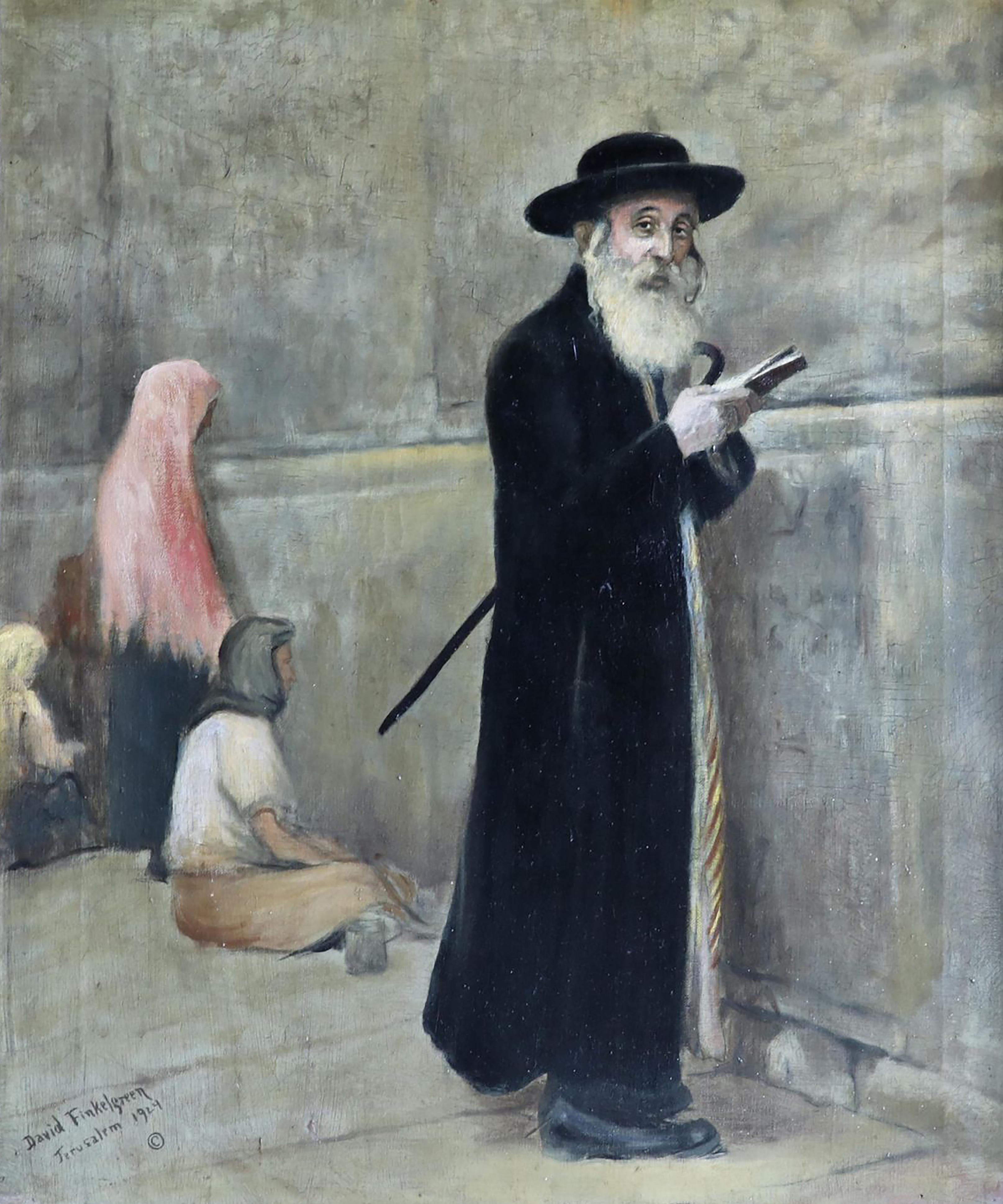 David Finkelgreen Figurative Painting - At the Western Wall