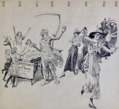 „Birthdays For Everybody“ Original humorvolle Illustration für die Zeitschrift Life