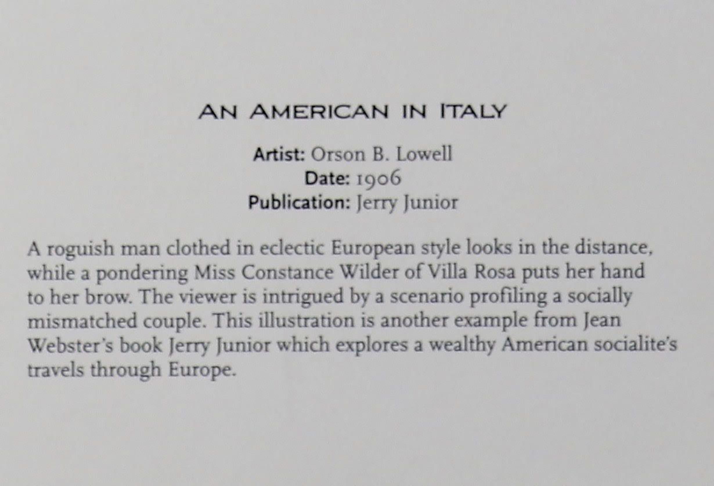 An American In Italy, Book illustration for Jerry Junior - Art by Orson Byron Lowell