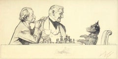 Gentlemen und Scottie-Huhn im Schachbrett