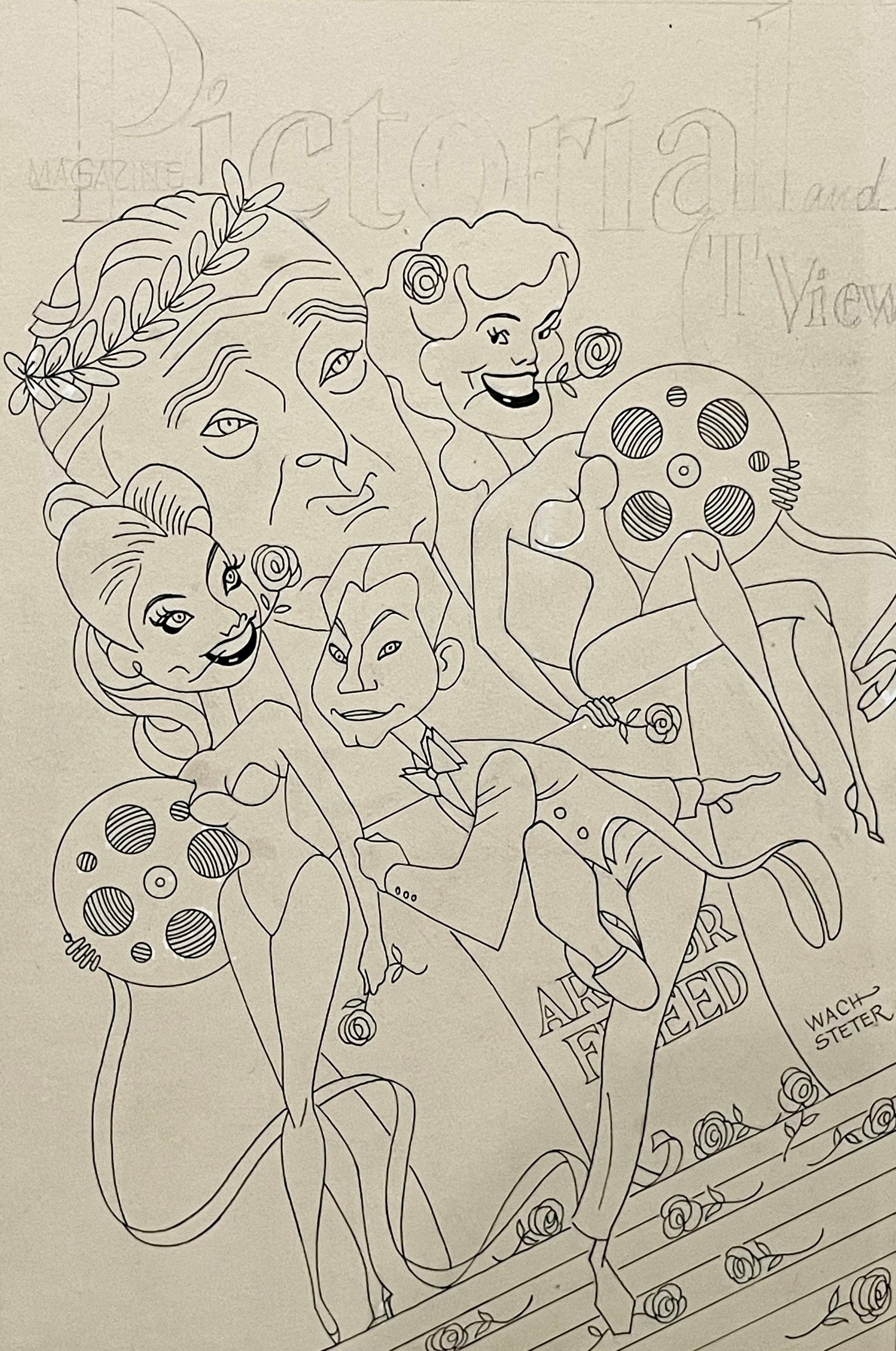 2 Pieces in this lot

---

PEN & INK ILLUSTRATION - Caricature by George Wachsteter (1911-2004) for NBC-TV's color spectacular 'Arthur Freed's Hollywood Melody' with Shirley Jones, Donald O'Connor & Nanette Fabray, 14