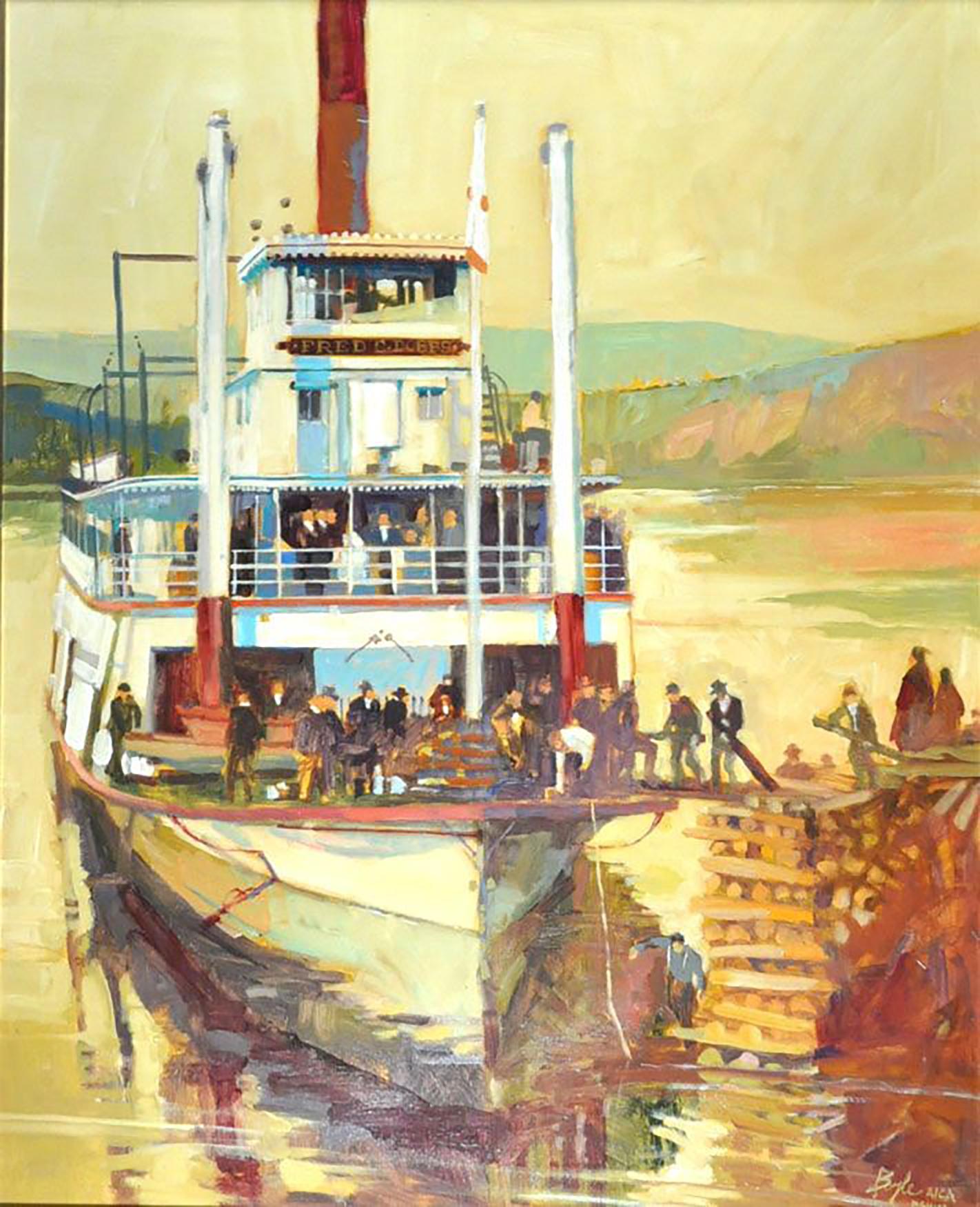 James Boyle Figurative Painting - Fred C. Dobbs Paddle Steamer