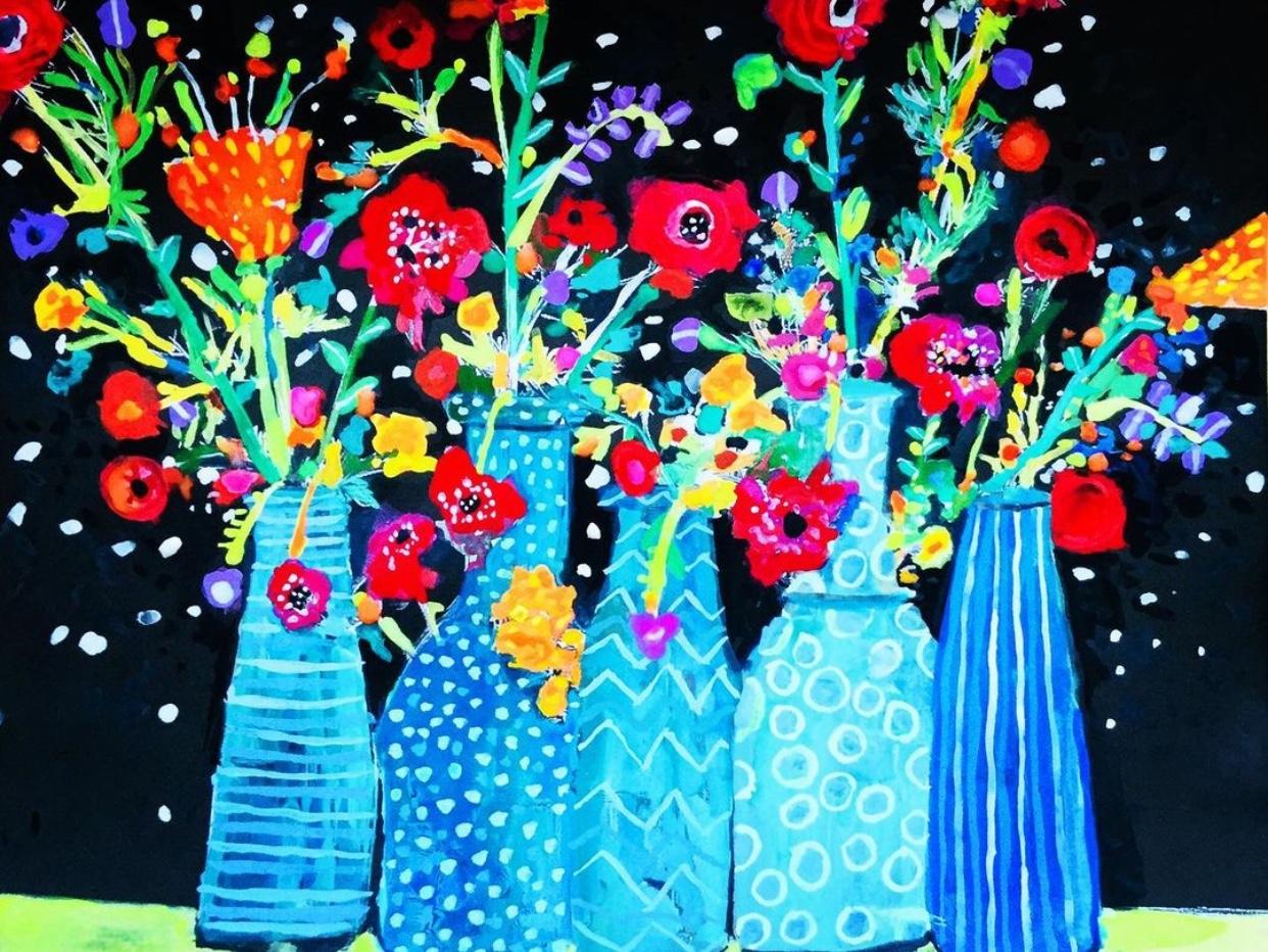 Flores en jarrones