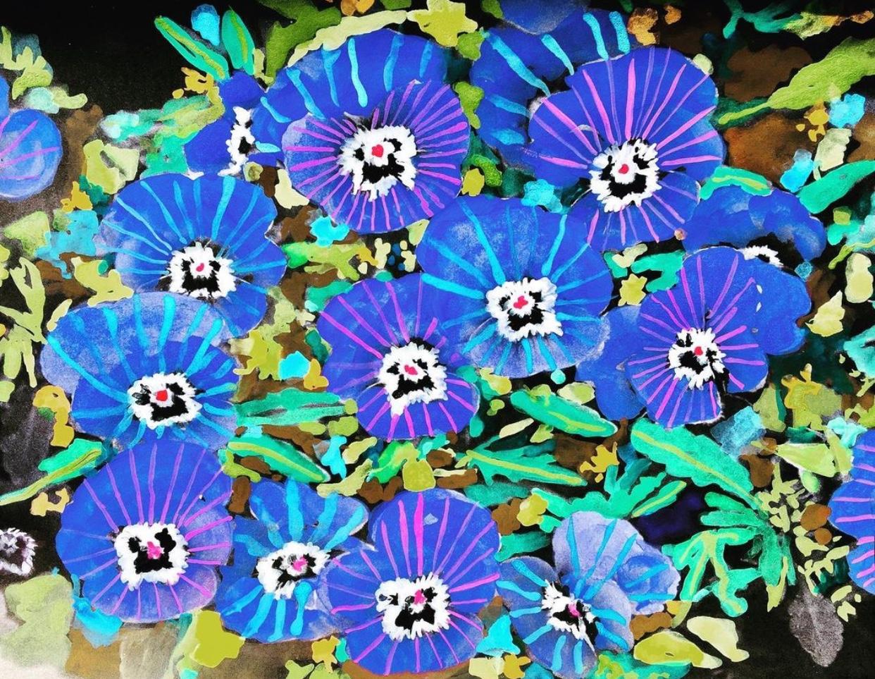 Le violet en fleurs  - Mixed Media Art de Andee Axe