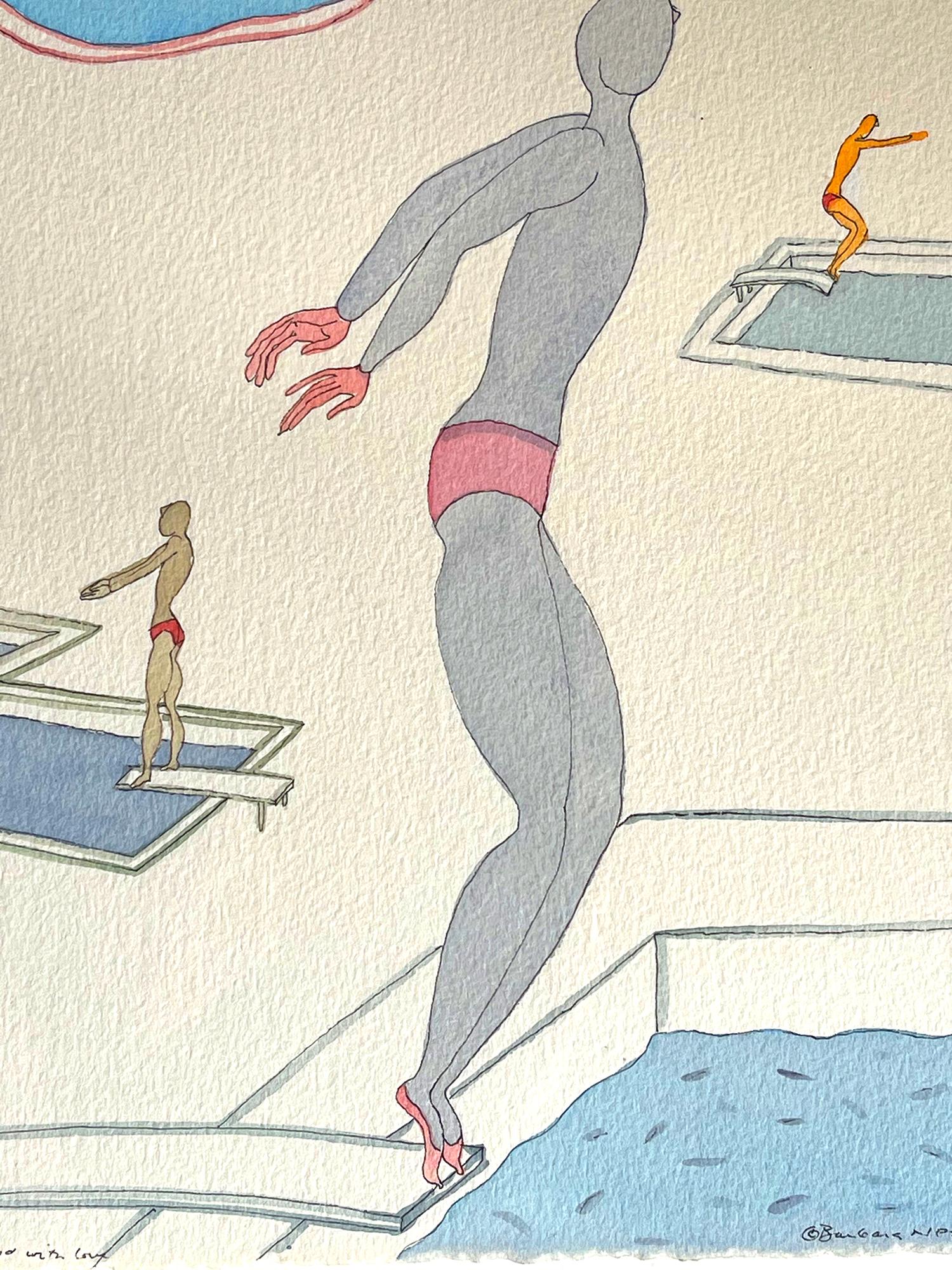      Swimmers and Divers - Women Illustrators - Art by Barbara Nessim