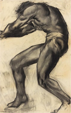 Muscular Male Nude with Bulging Muscles  Art Deco