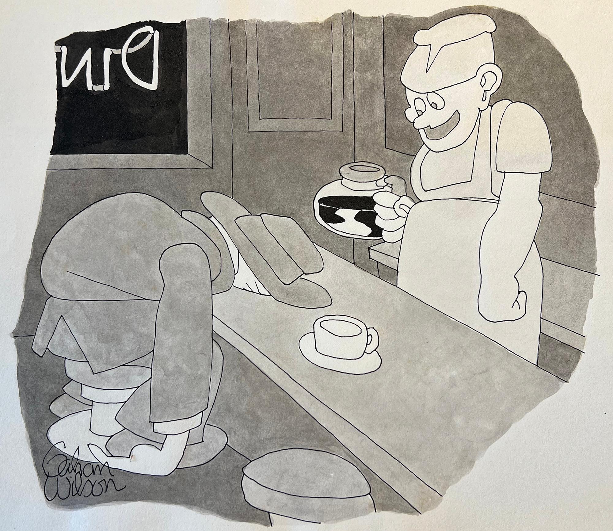 Gahan Wilson Portrait - How About a Little More Coffee, New Yorker Cartoon