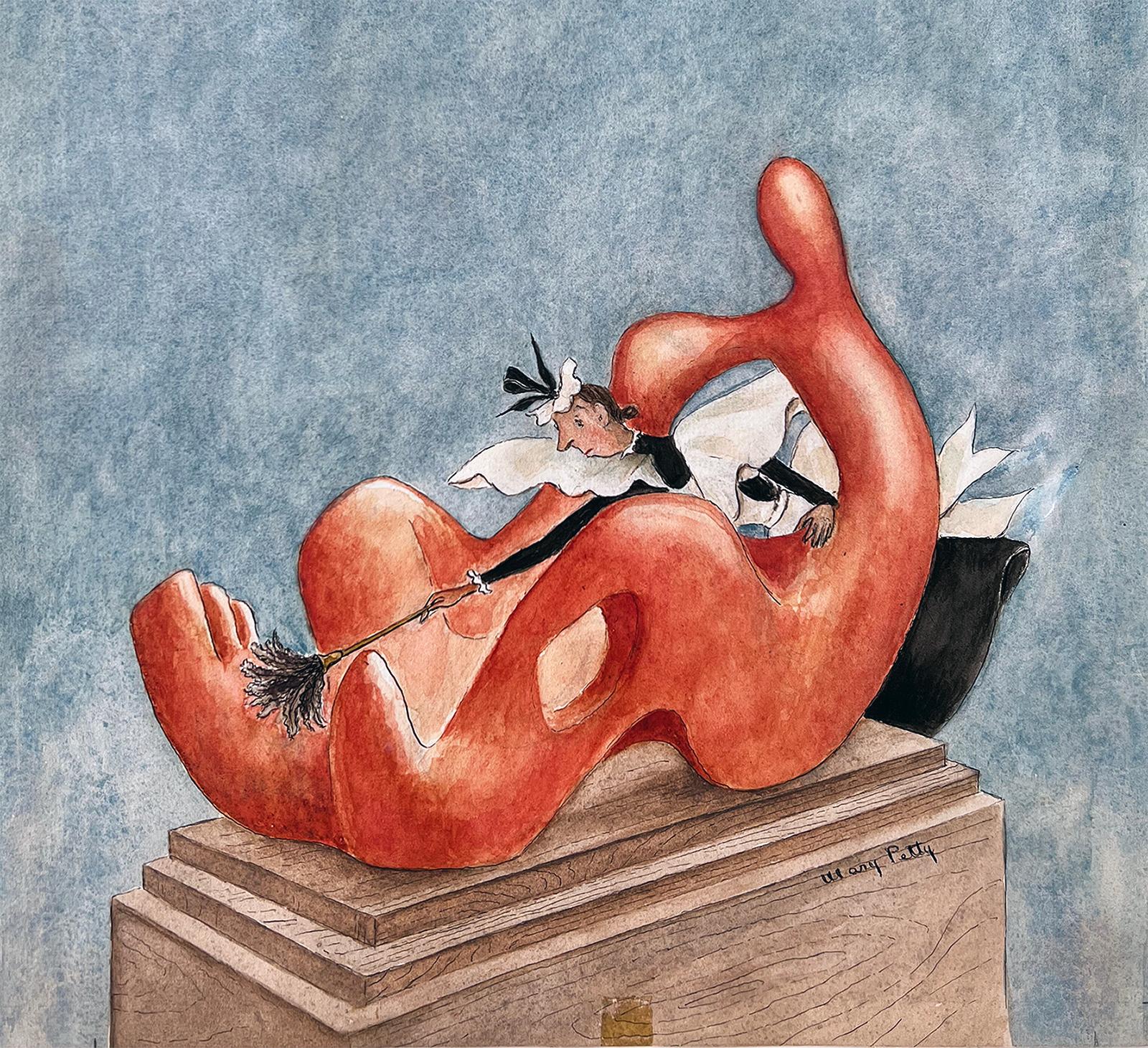 Mary Petty Portrait – Struggle Class Struggle – Fay the Maid Dusts Henry Moore – New Yorker Magazine?