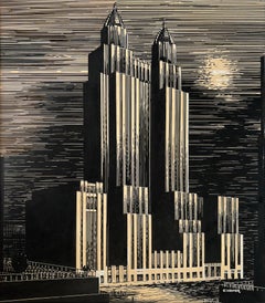 Waldorf Astoria Art Deco Illustration 