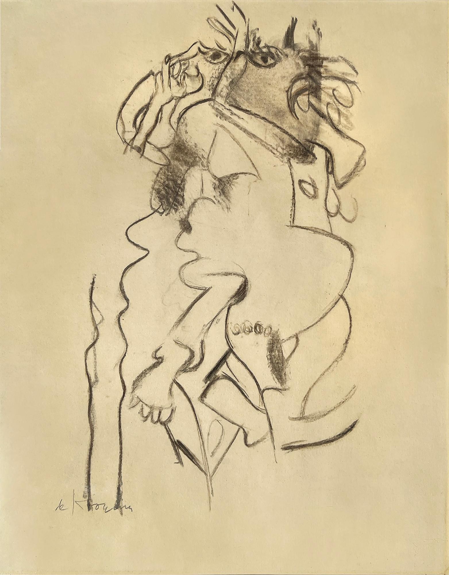 Willem de Kooning Abstract Drawing – Der Denker