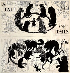 Antique Tiger, Lion, Panther, Wolf, Bear, Cat Predator Silhouette Illustration