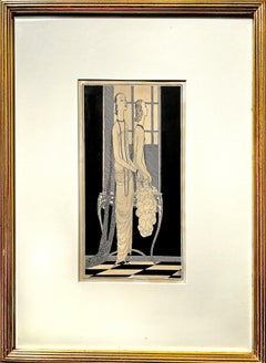 Mujer Art Deco ante un Espejo  - Artista de la revista Vogue
