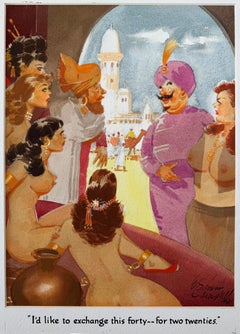 Harem: Illustrazione di una sexy ragazza nuda per Playboy.  Il primo illustratore nero