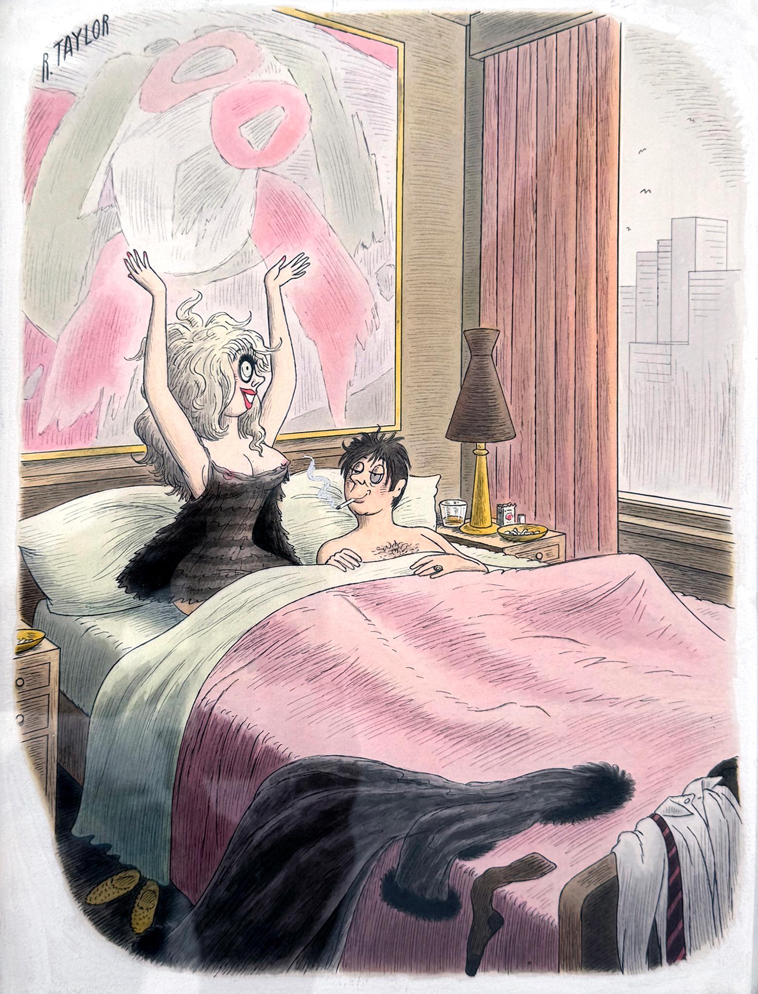 Figurative Art di Richard Taylor - Ragazza nuda Epifania Cartone animato di Playboy  - Il momento di liberazione delle donne