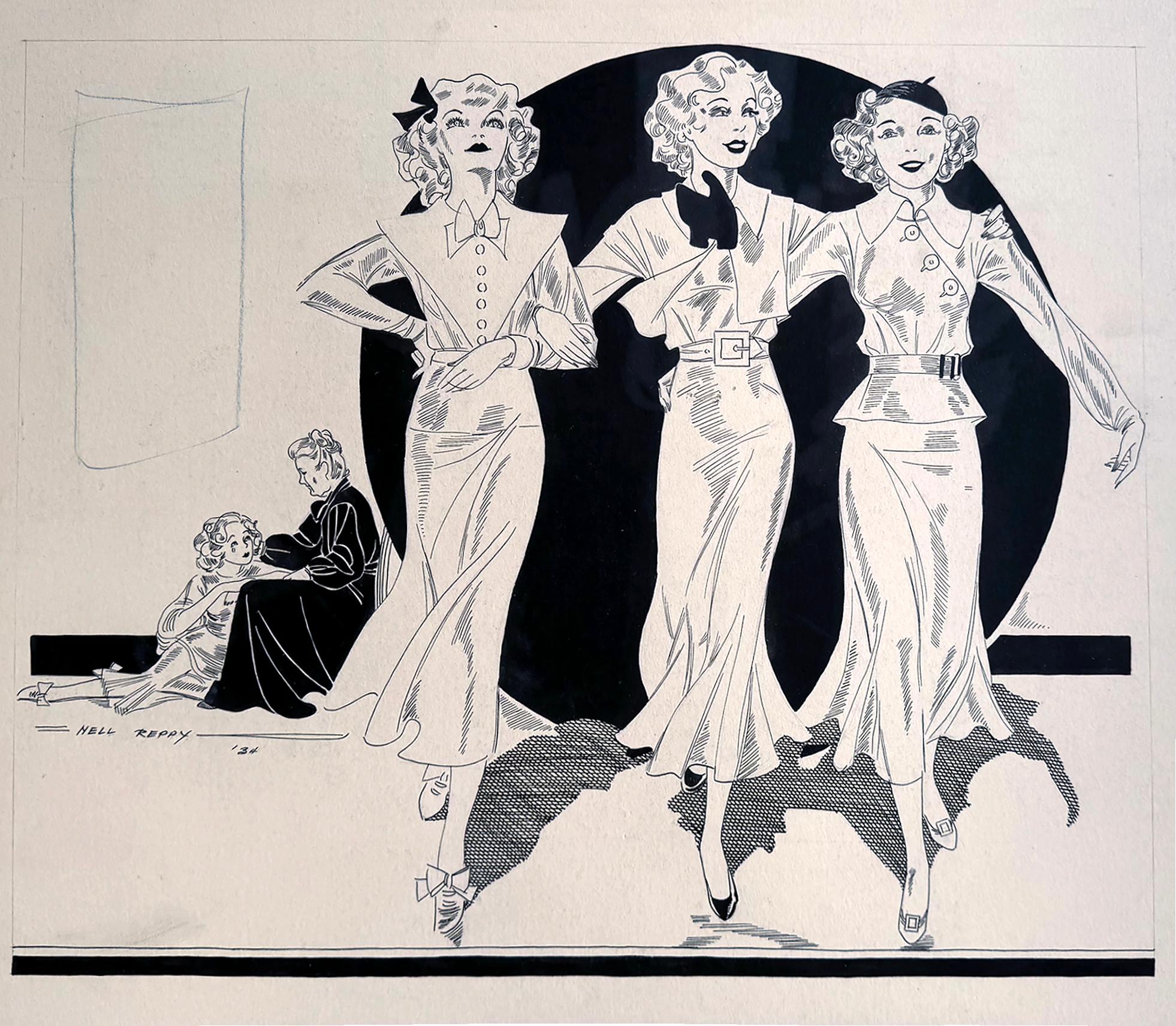 Nell Reppy Portrait - The Three Graces Fantasy Fashion Illustration - Female Illustrator