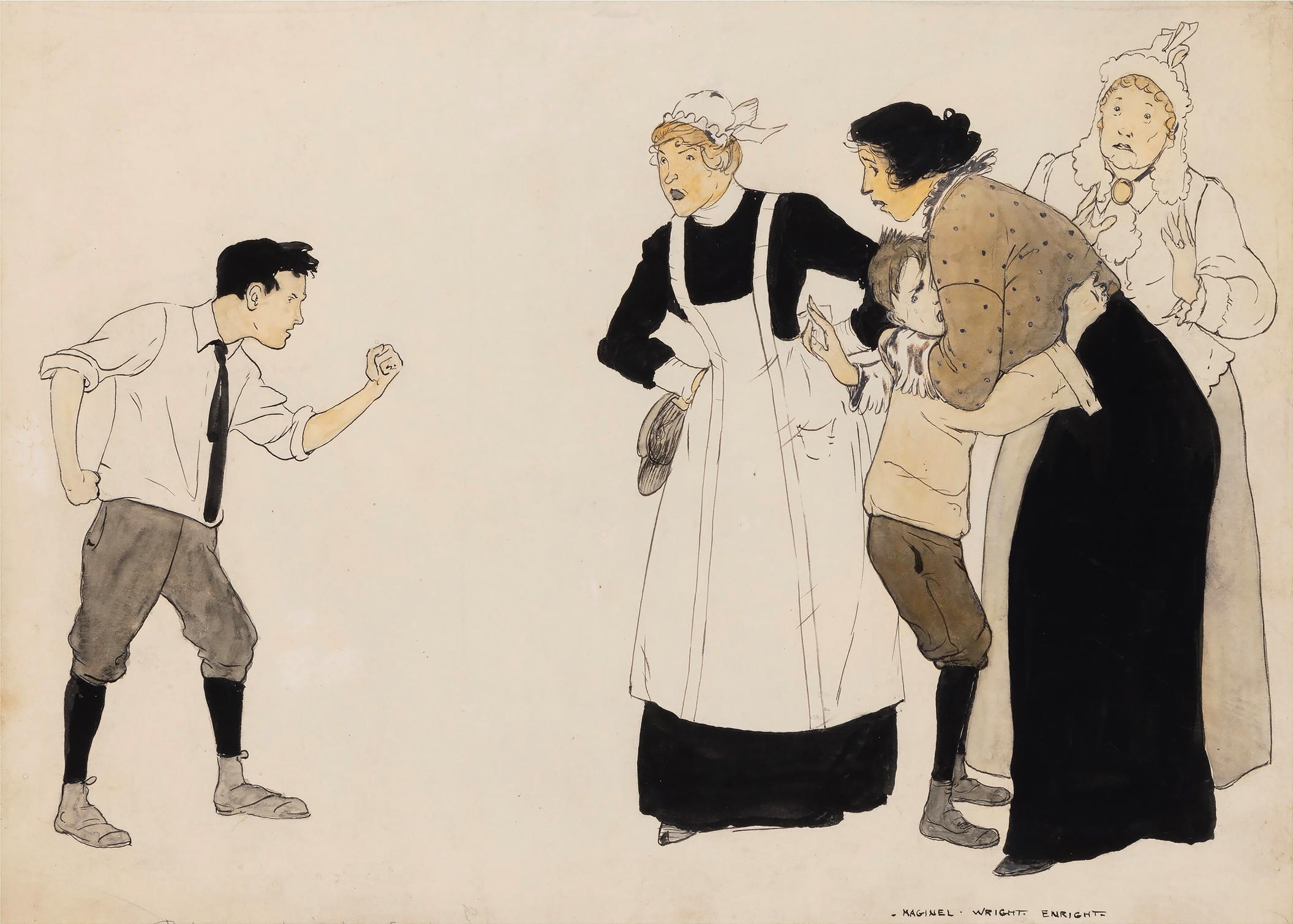 The Bully - Narrative Art by  Female Illustrator Golden Age of Illustration