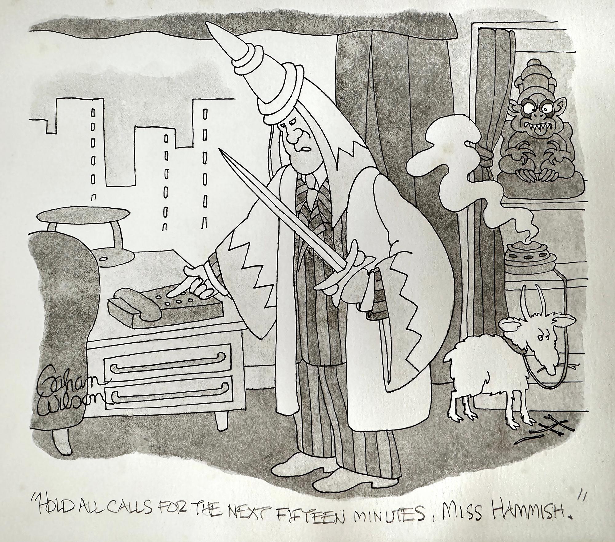 Macabre Sacrifice in the Office - New Yorker Cartoon Dark Humor