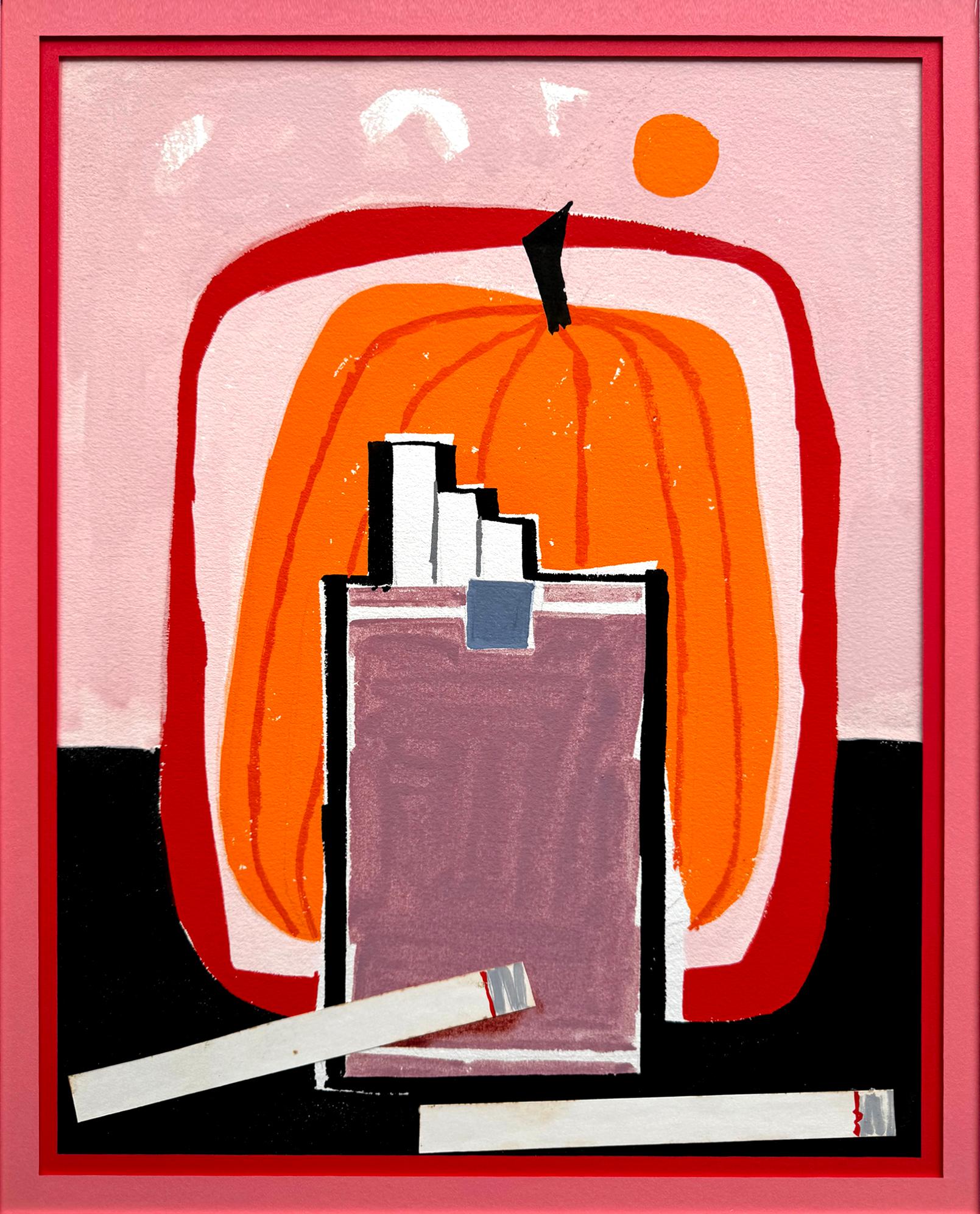 Abstract Drawing Mary Blair - Illustration d'une publicité pour des cigarettes du milieu du siècle
