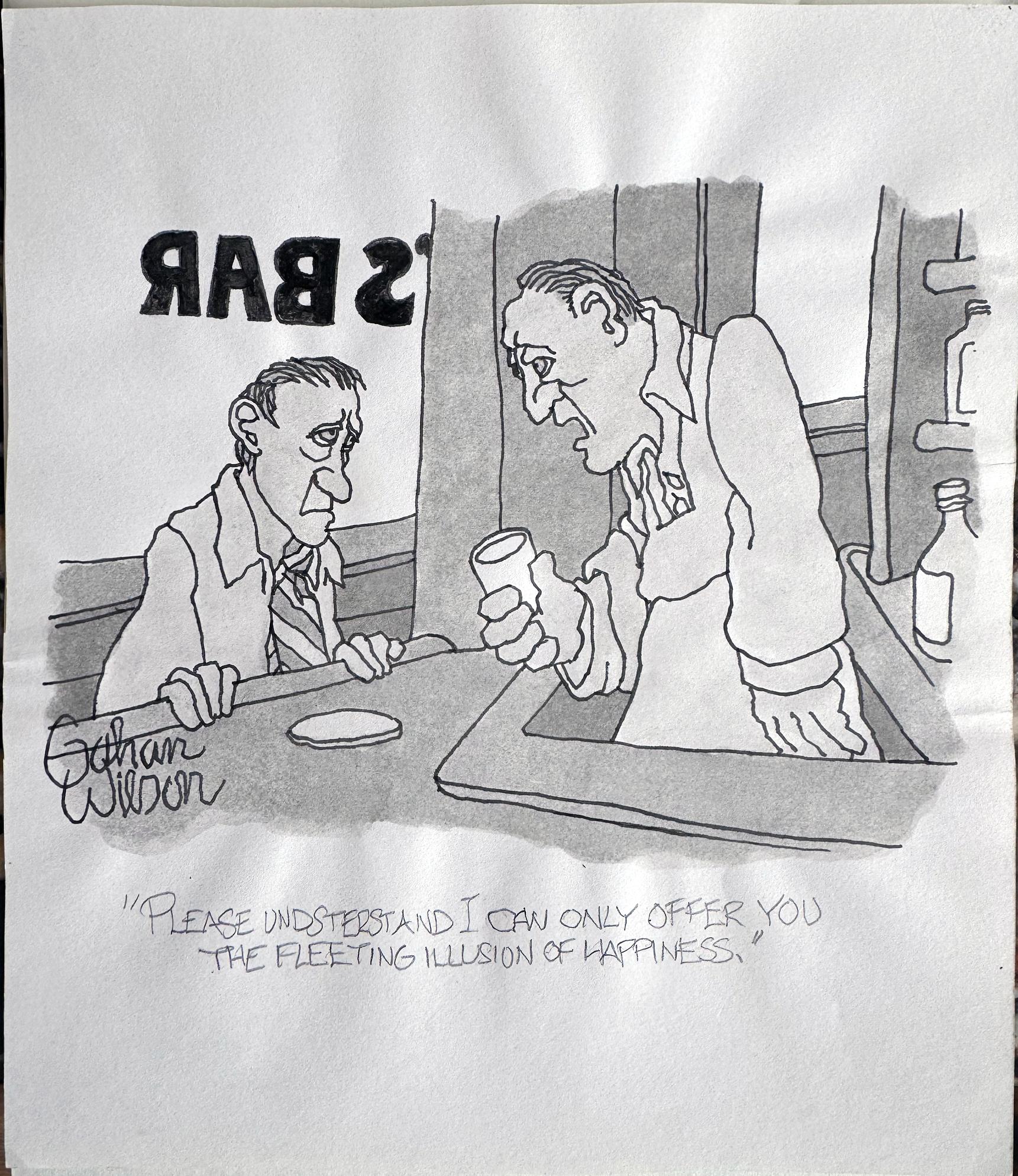 Gahan Wilson Interior Art - The Worlds Most Miserable Man Gets Bad News