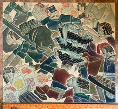 kubistische Pariser Marktszene mit zehn Porträts