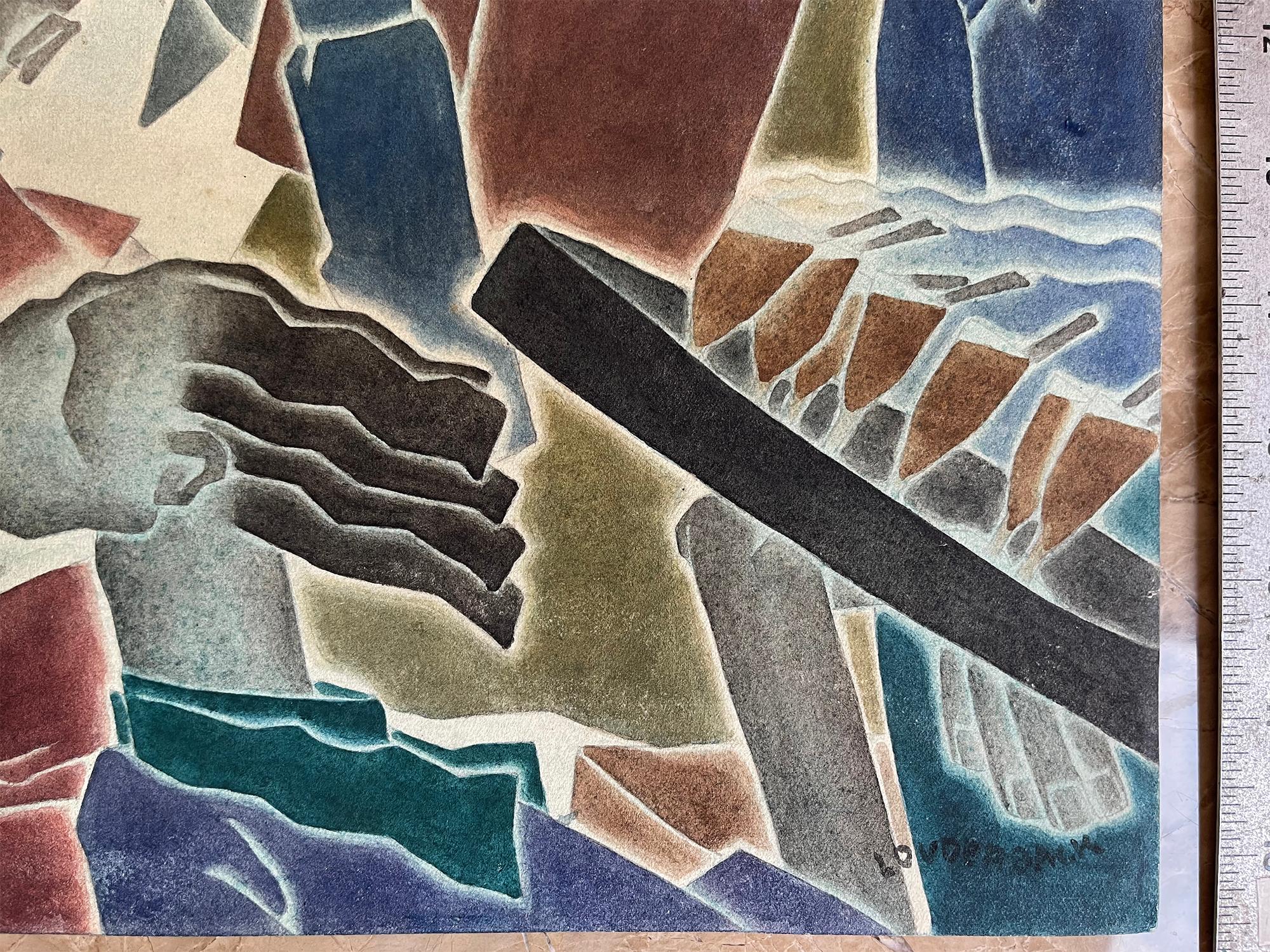 Scène de marché cubiste de Paris avec dix portraits 6