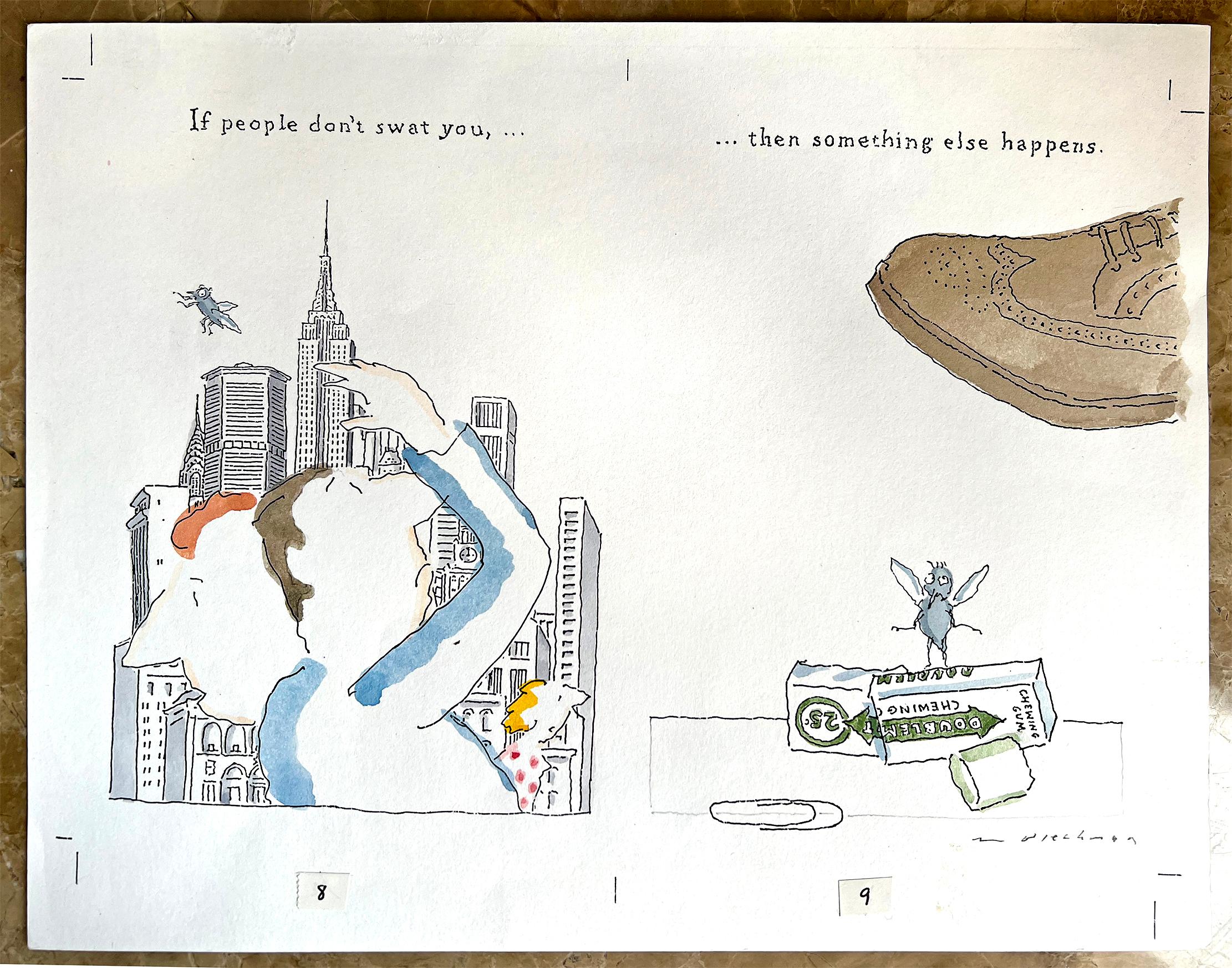 Sobrevuela Nueva York  Ilustración -  Optimismo - Empire State Building - Art de R.O. BLECHMAN