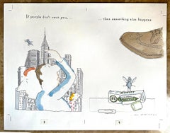 Fly Over New York City  Illustration -  Optimism - Empire State Building