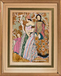 Art Nouveau Illustration Women and Children in the Woods