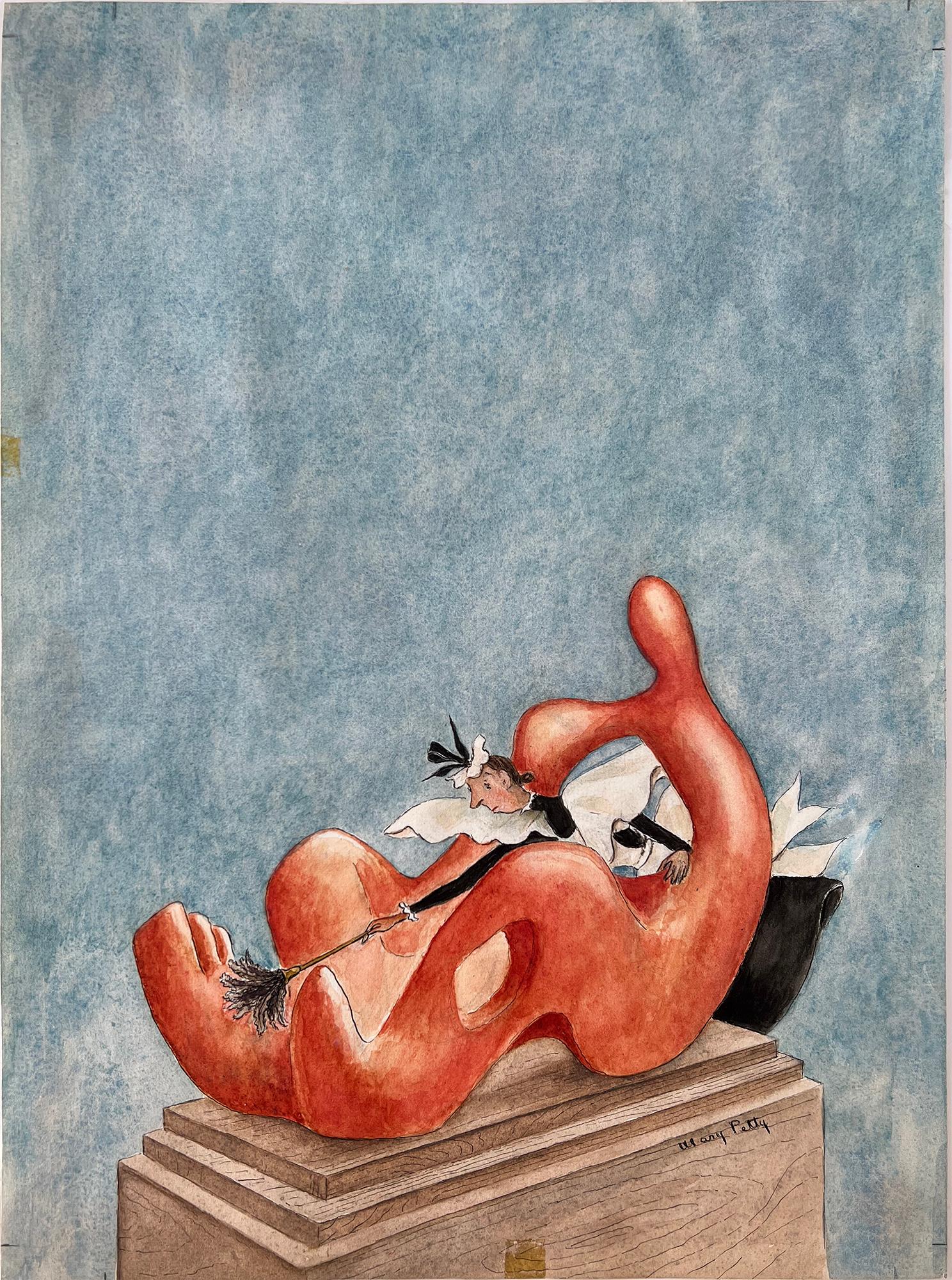 Struggle Class Struggle – Fay the Maid Dusts Henry Moore – New Yorker Magazine? – Art von Mary Petty