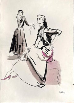 Vintage Mid- Century Fashion Illustration - Neiman Marcus ?