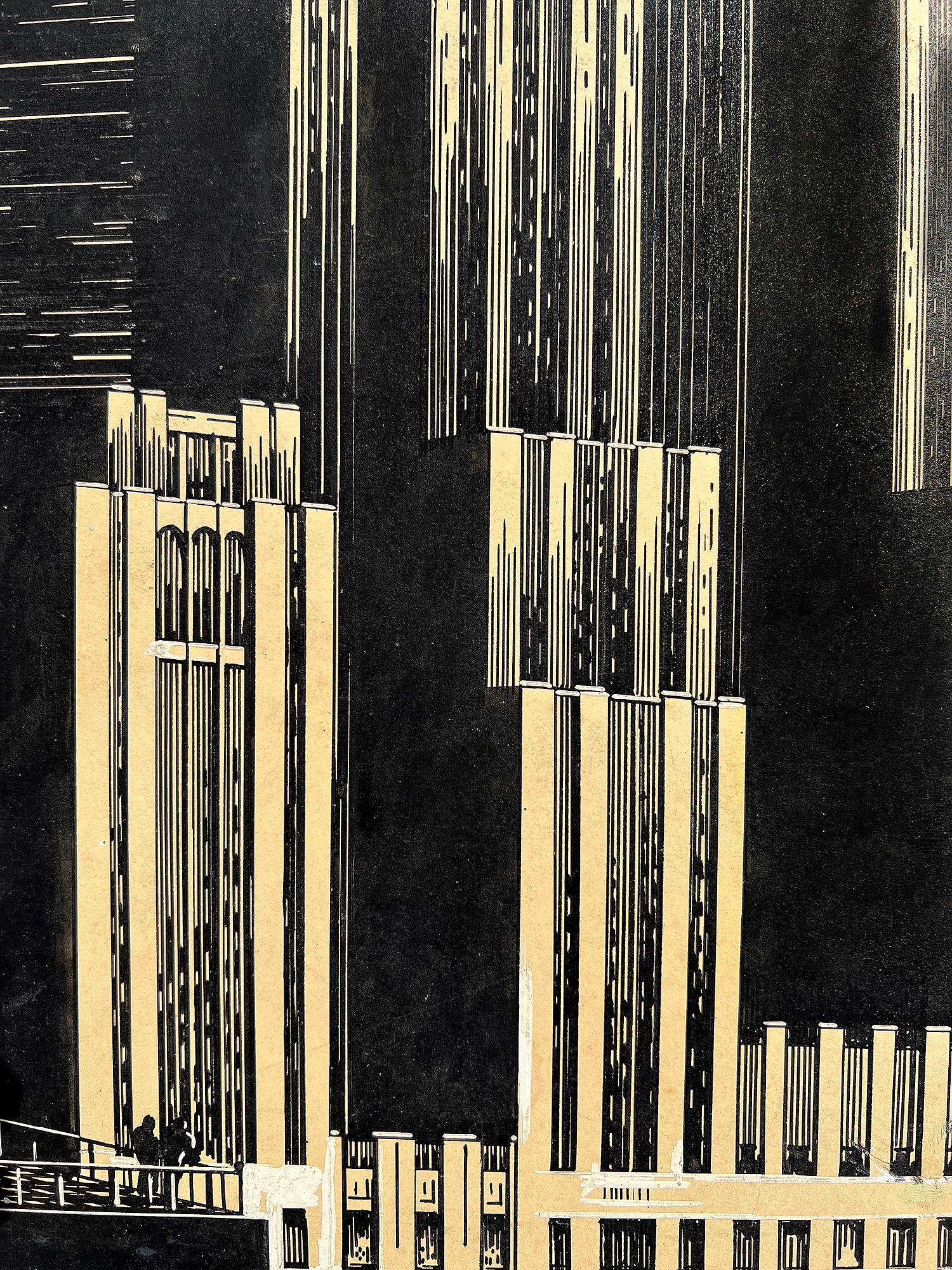 Waldorf Astoria, Art-déco-Illustration  (Art déco), Painting, von Charles Perry Weimer