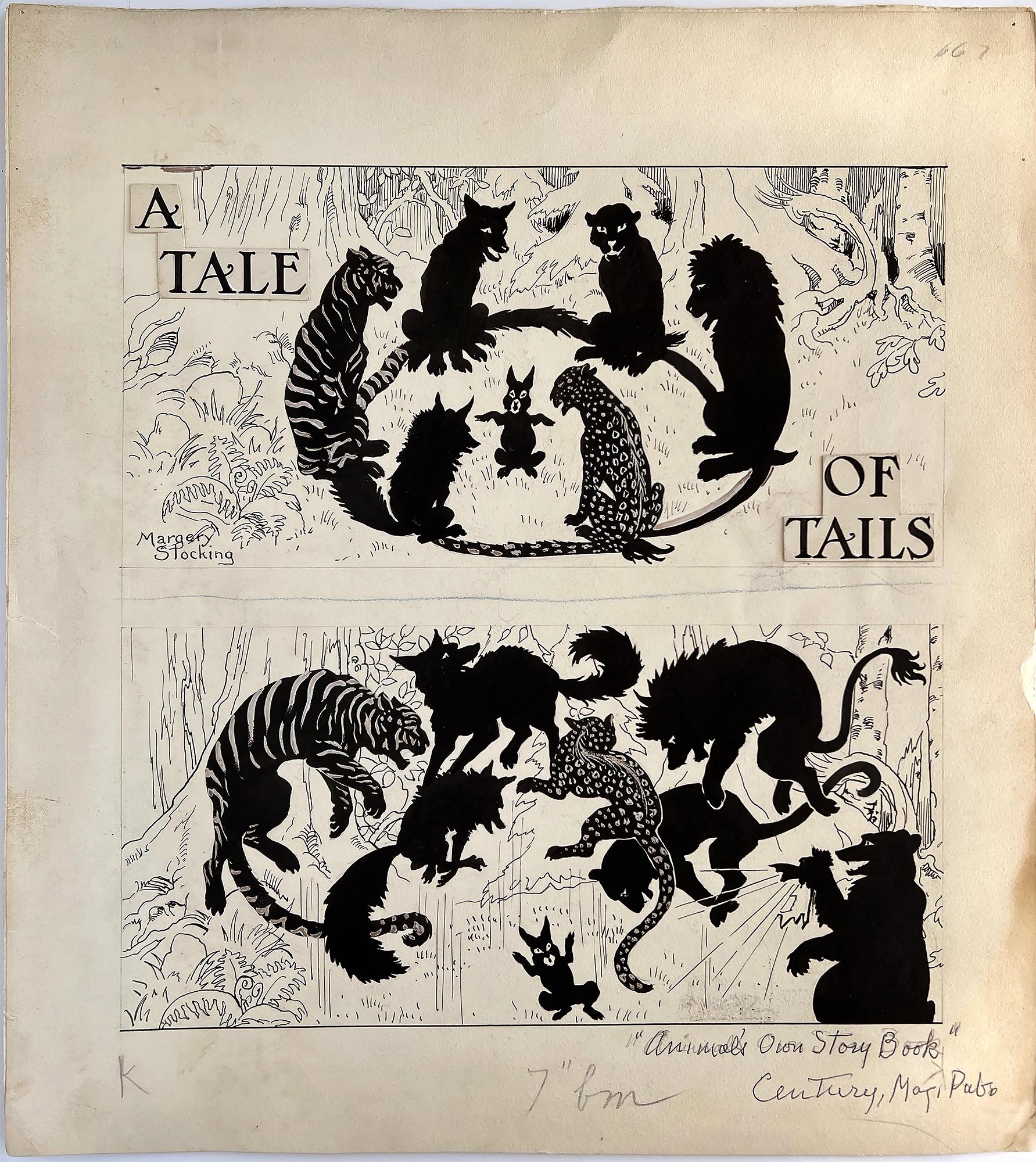 Tiger, Löwe, Panther, Wolf, Bär, Katze Predator Silhouette-Illustration – Art von Margery Stocking Hart