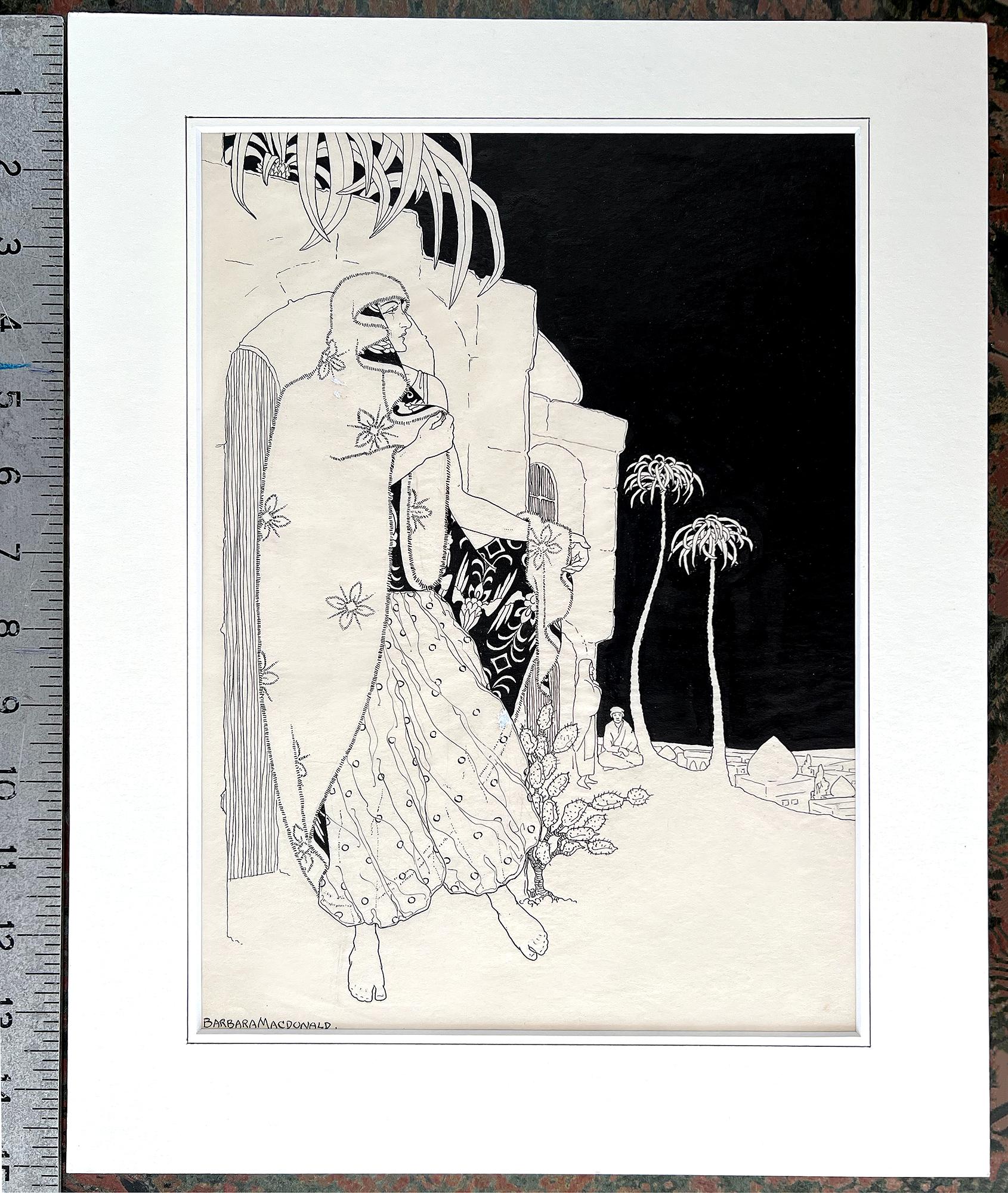 Prinzessin Herminie und der Wandteppich Prinz – weibliche Illustratorin – Art von Barbara Macdonald 