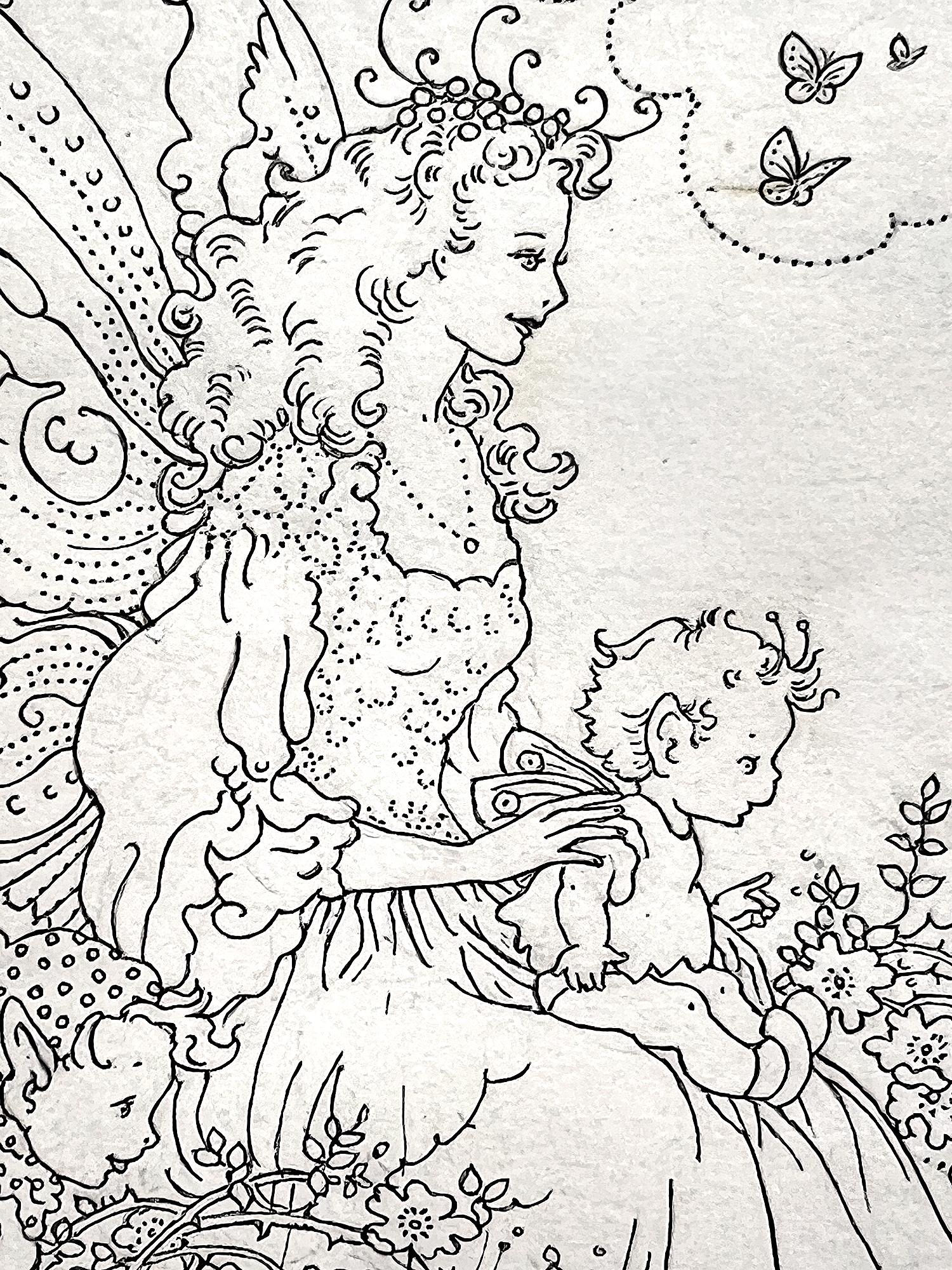 Racconto del paese delle meraviglie - Fiaba - Illustratrice donna - L'opera è resa meticolosamente con un'accurata tecnica di linea fino al punto di meravigliare. Tuttavia, la Baxter riesce ad ottenere un'etereità dei suoi personaggi che è in linea