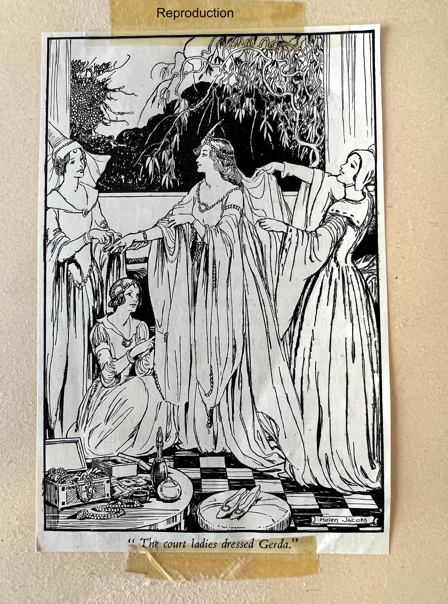 The Court Ladies Dressed Gerda - Women Illustrators - Art Nouveau Art by Helen Jacobs BWS