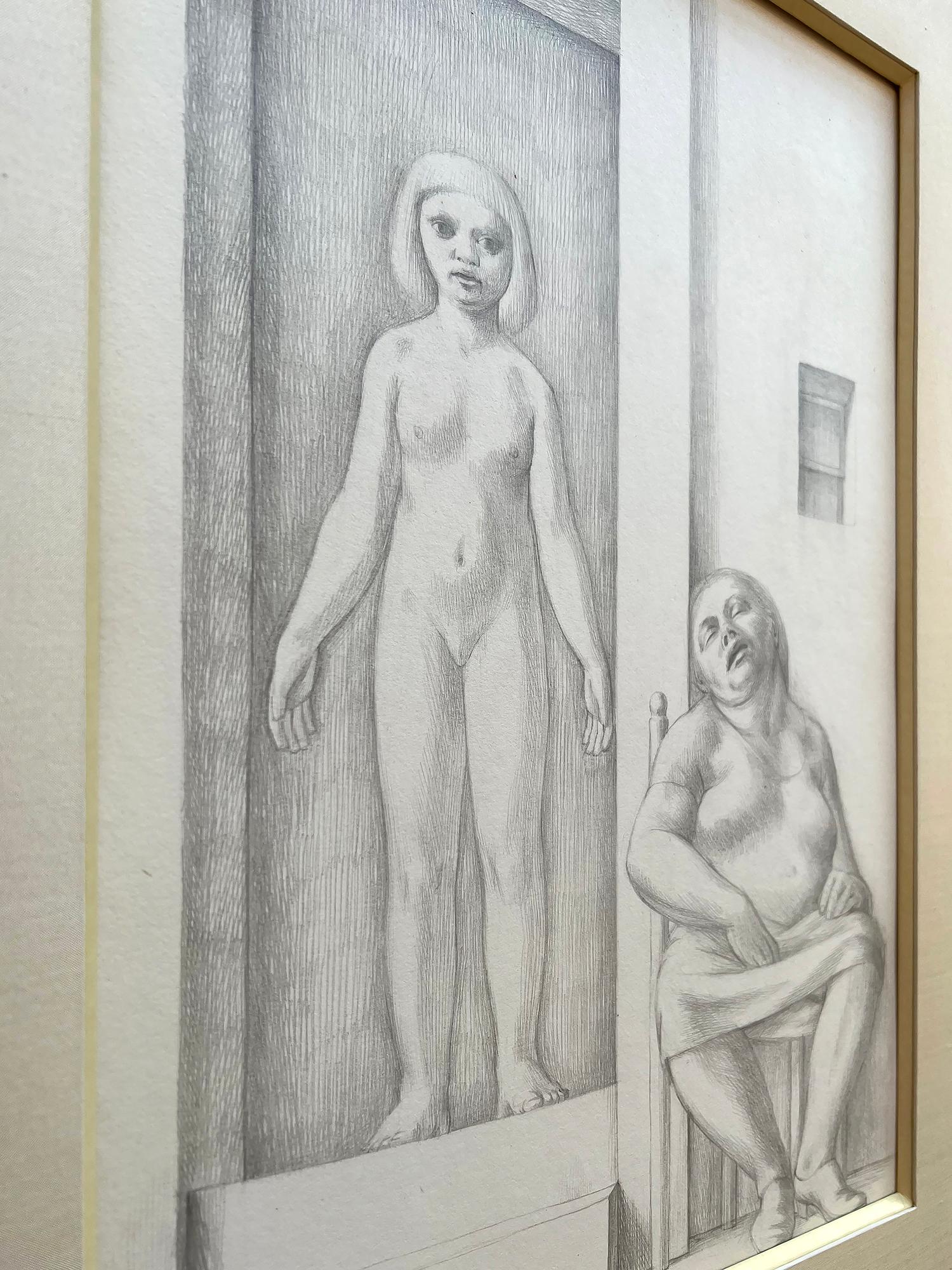 Zwei Frauen, erotische nackte Frau – Lesbian Dream –  Existenzistischer Magischer Realismus  im Angebot 2