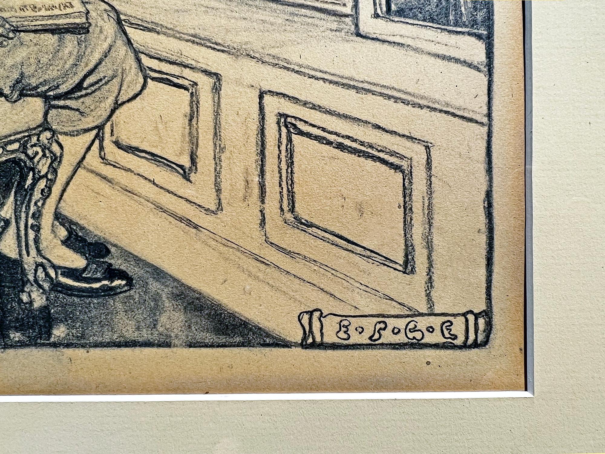 Ragazza studiosa che legge un libro  - Educazione delle donne  - Illustratrice donna - Portrait Marrone di Elizabeth Shippen Green