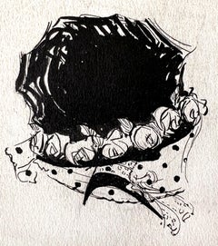 Abstract Silhouette Hat Portraits  - Female Illustrator of Golden Age