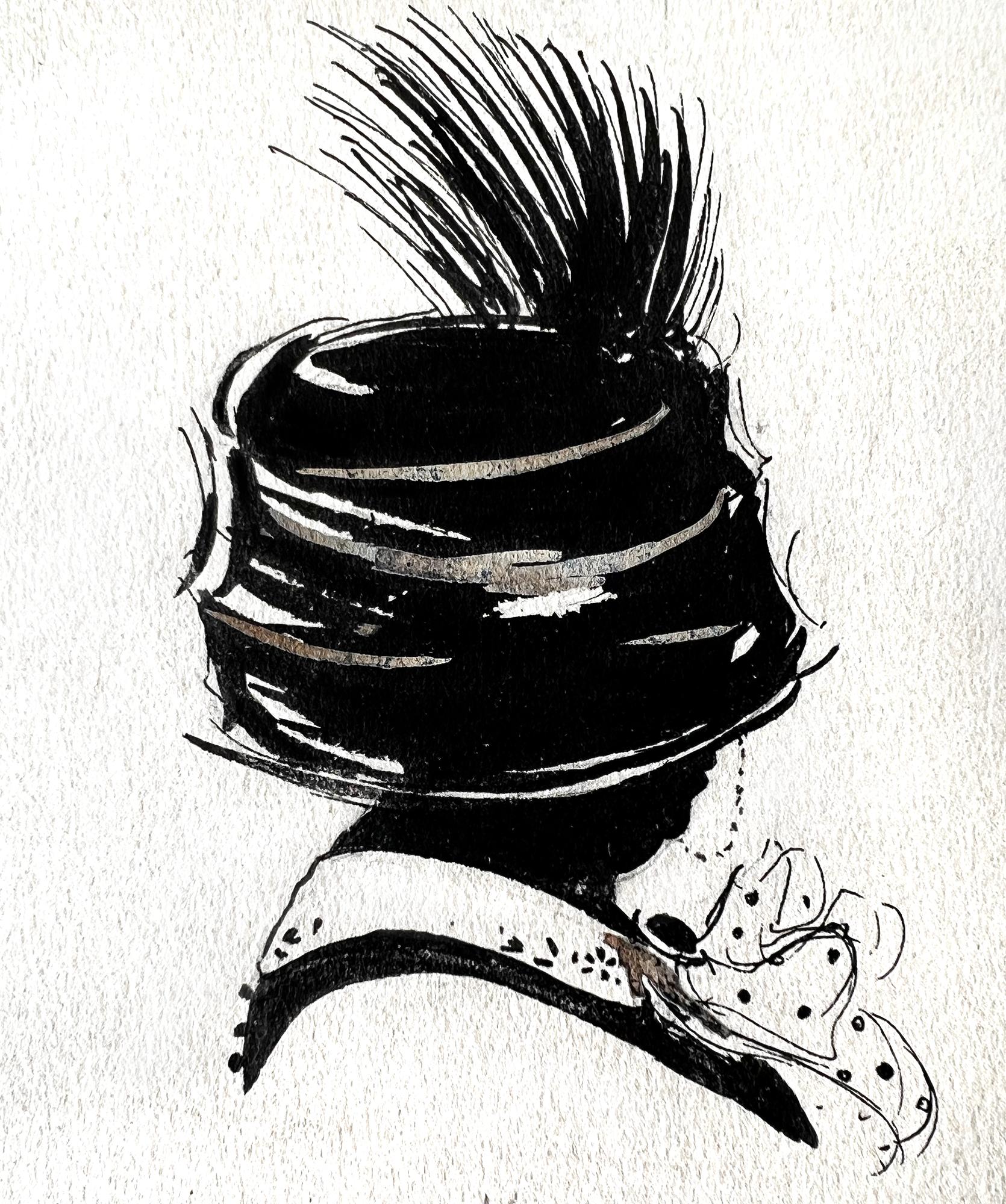 Abstract Silhouette Hat Portraits  - Female Illustrator of Golden Age - Victorian Art by Jessie Gillespie