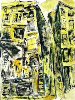 Vintage Street Life New York - Haunting Faces Windows  Expressionism Mid-Century