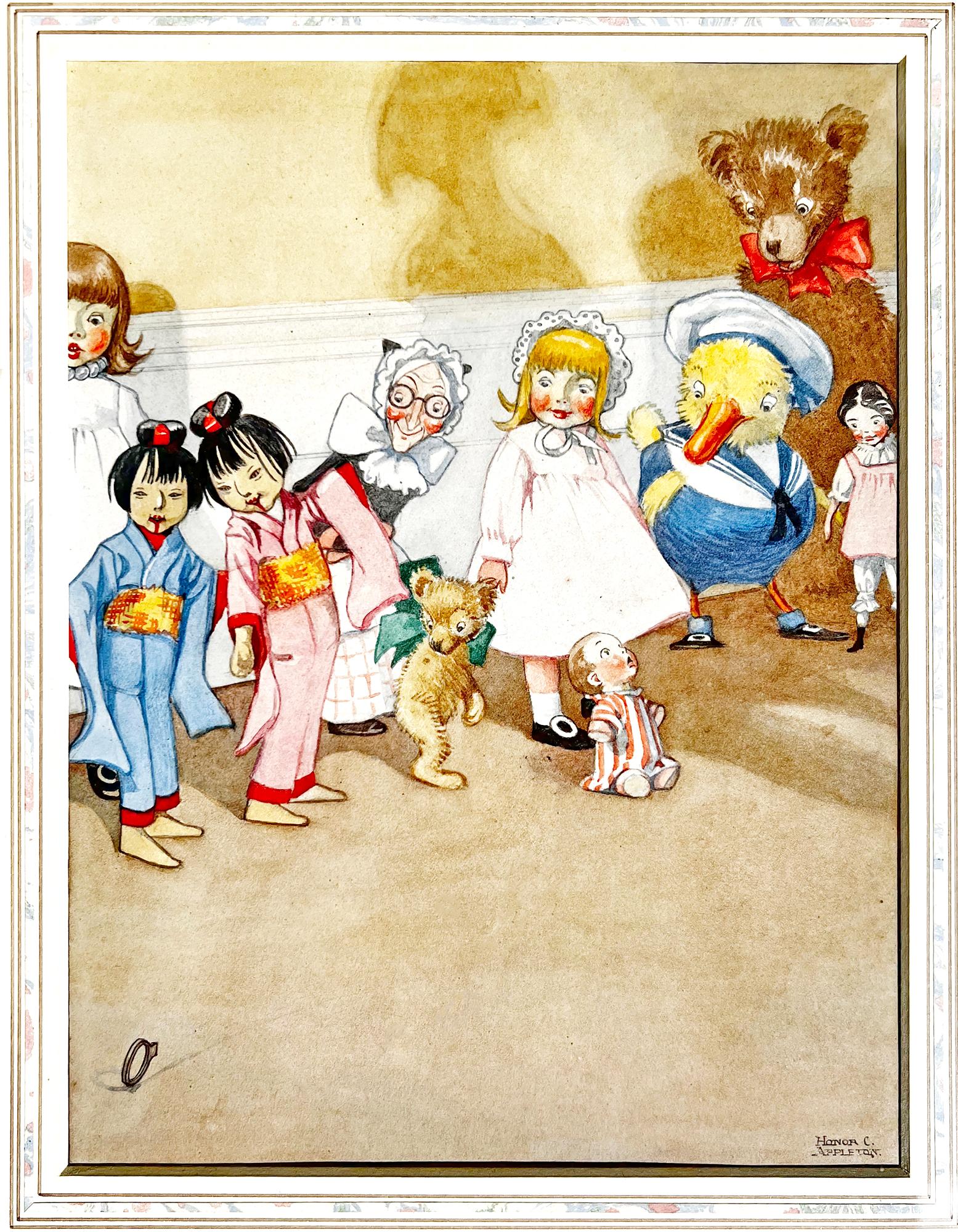 Kinderbuchillustration, britische weibliche Illustratorin, Teddybären, Schliff im Angebot 1