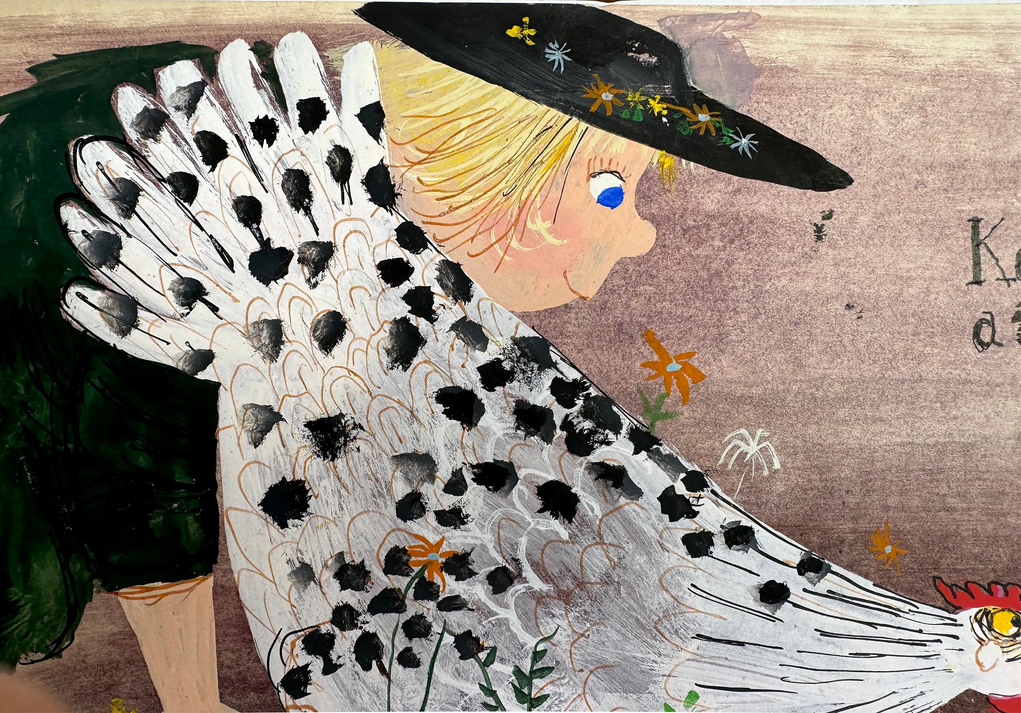 Greet pour enfant et mère poulet  Naissance de  a Chick, illustration de livre pour enfants en vente 1