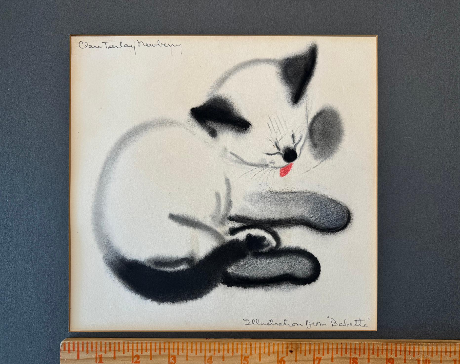 Babette il gatto, illustratore donna - Art di Clare Turlay Newberry