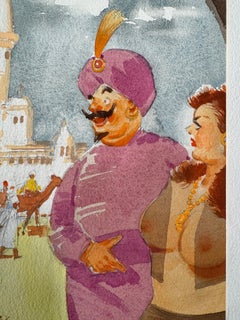 Harén: Ilustración de chica desnuda sexy para Playboy.  Primer ilustrador negro