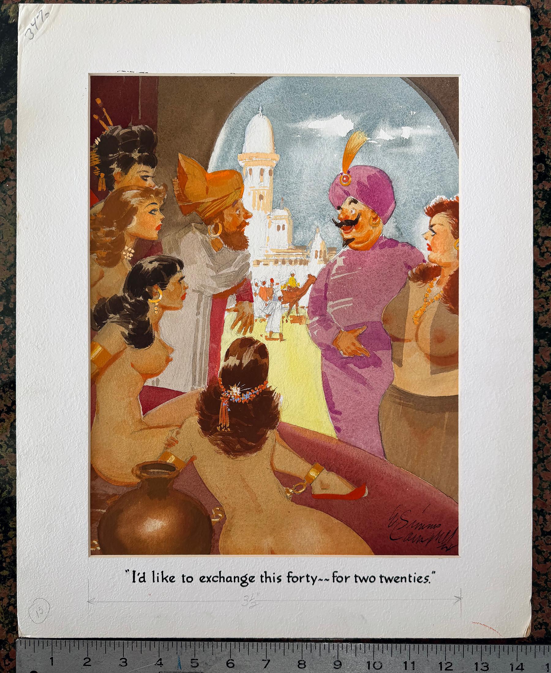 Harem : Illustration de jeune fille nue sexy pour Playboy.  Premier illustrateur noir en vente 1