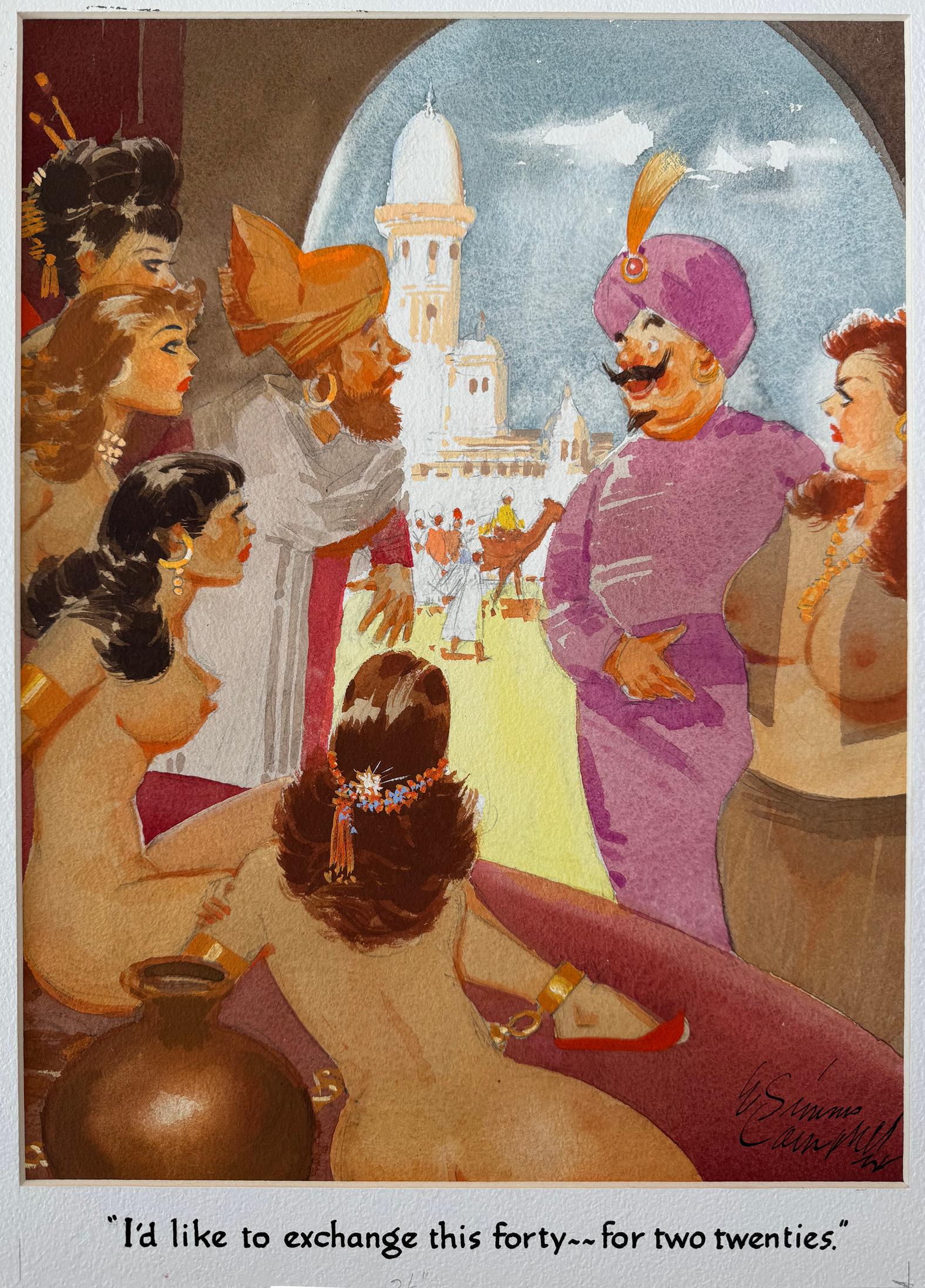 Harem : Illustration de jeune fille nue sexy pour Playboy.  Premier illustrateur noir en vente 4